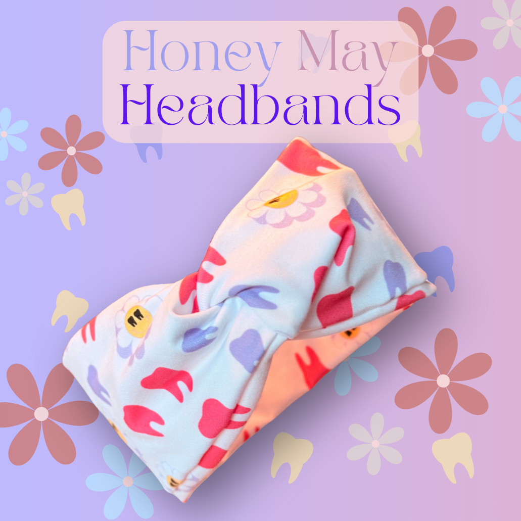 Smiling Blooms Knotted Headband Buttons NOT Included***