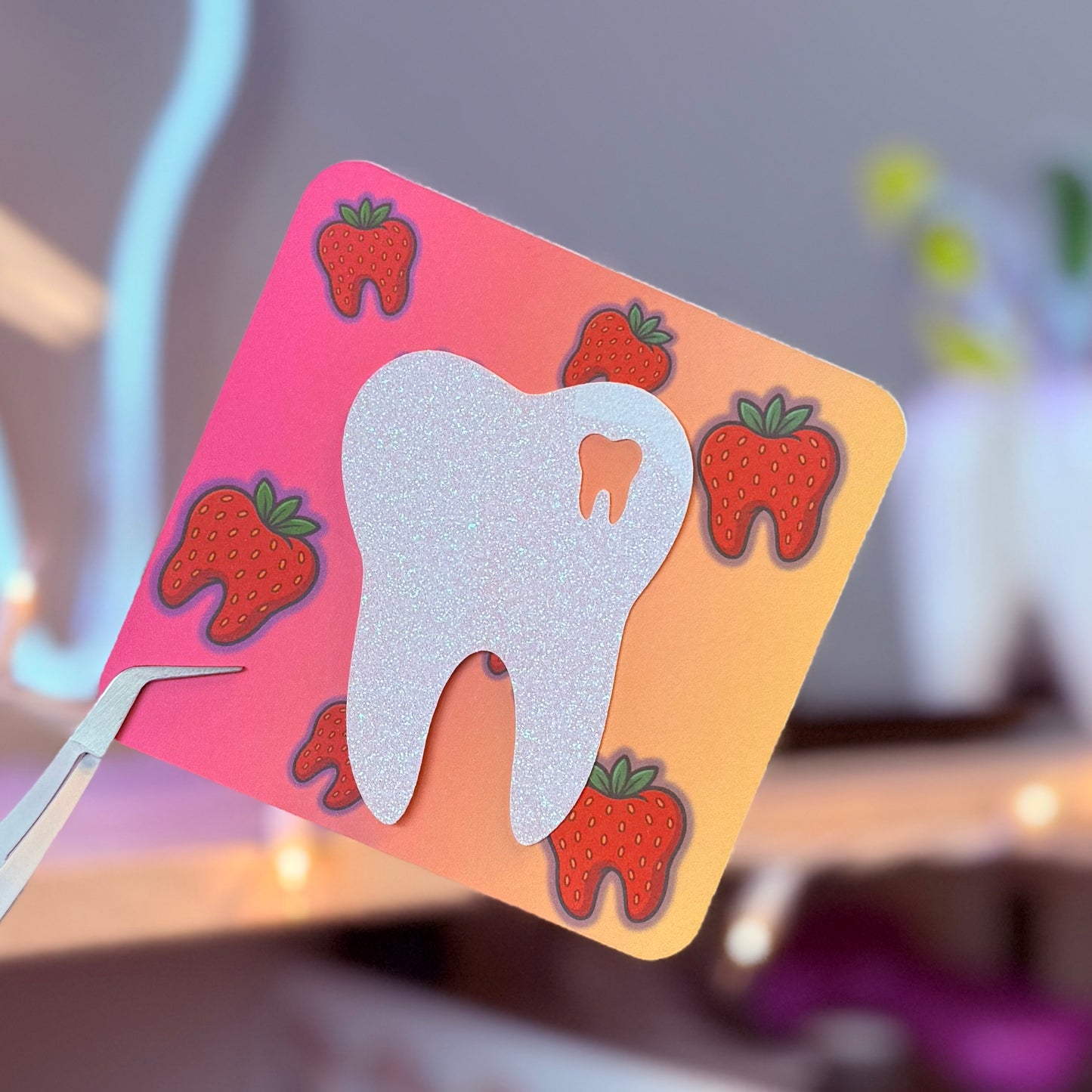 Glitter Tooth Large Sticker