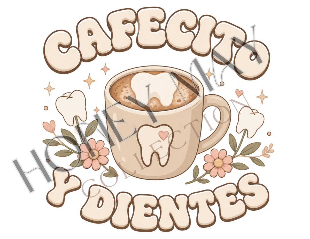 Cafesito y Dientes Digital File PNG