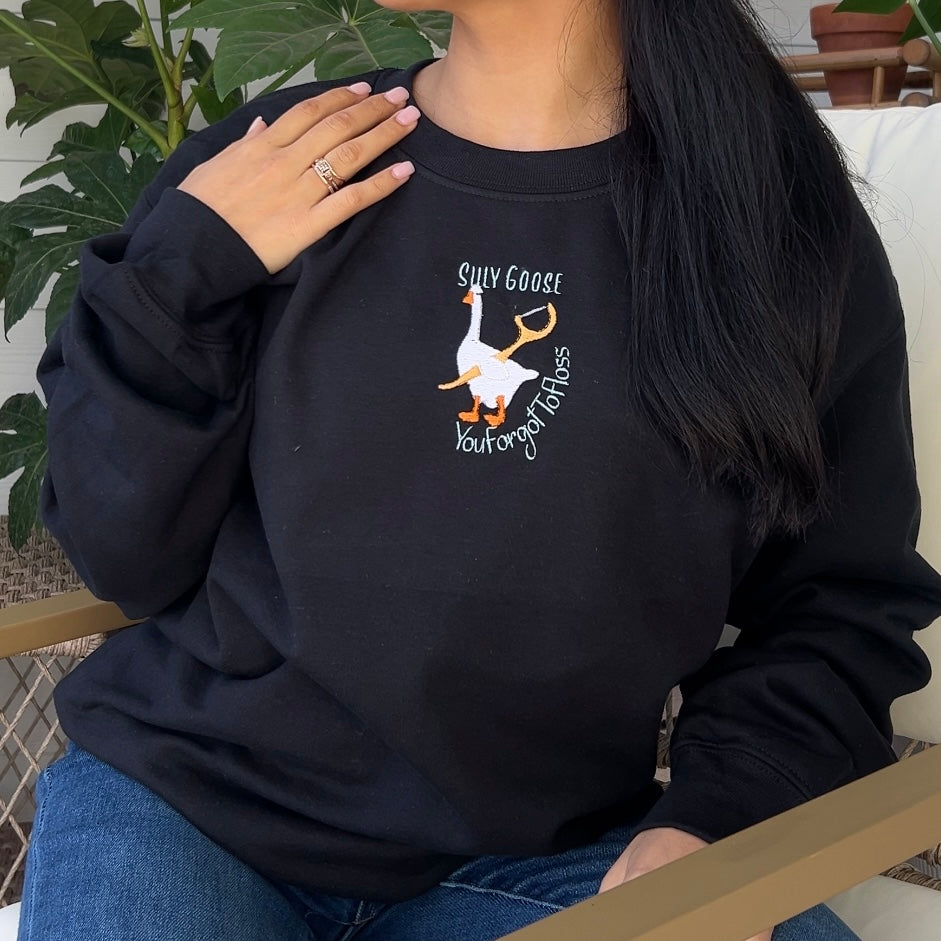 Last Call- Silly Goose FULL Embroidery sweater