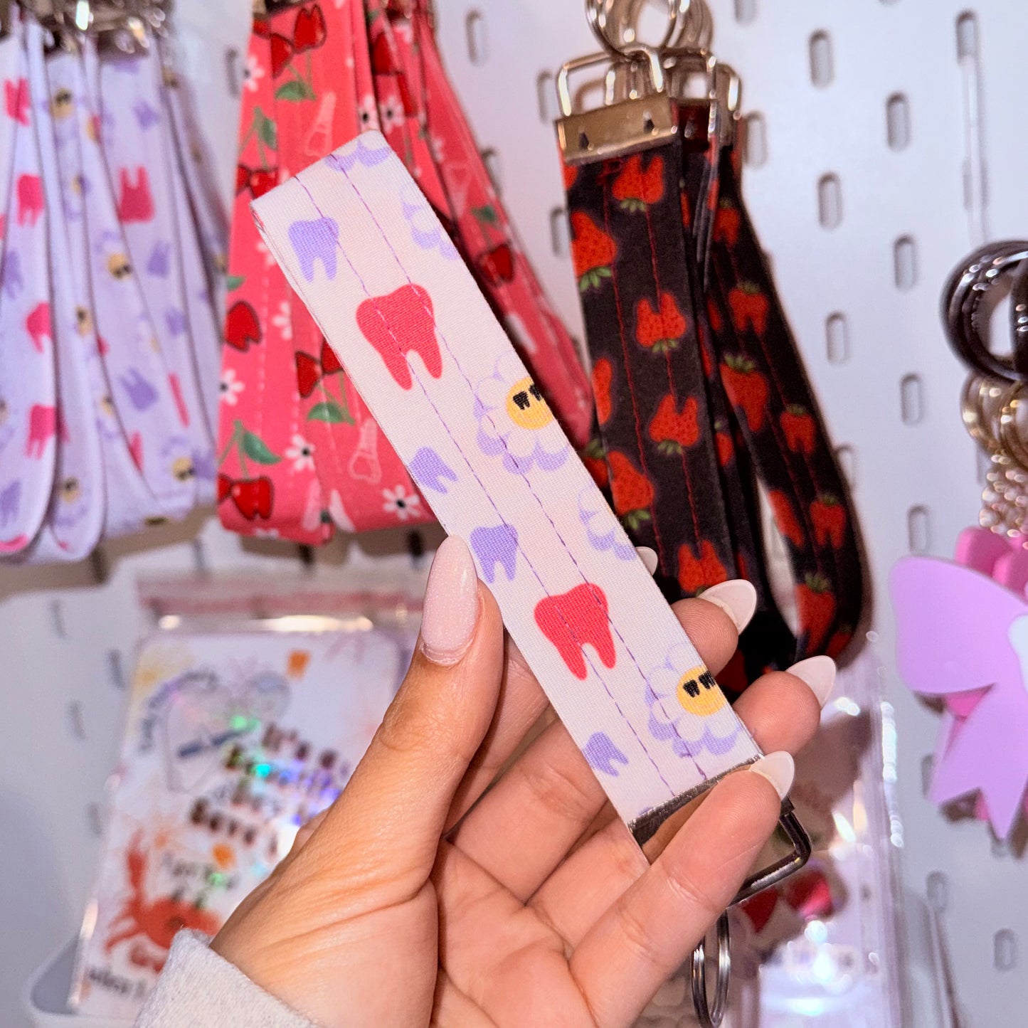 Smiling Bloom & Purple Molar Keychain