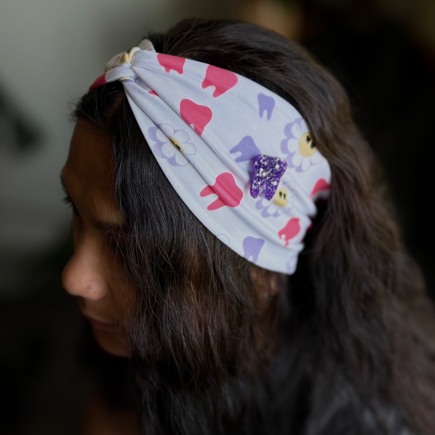 Smiling Blooms Knotted Headband Buttons NOT Included***