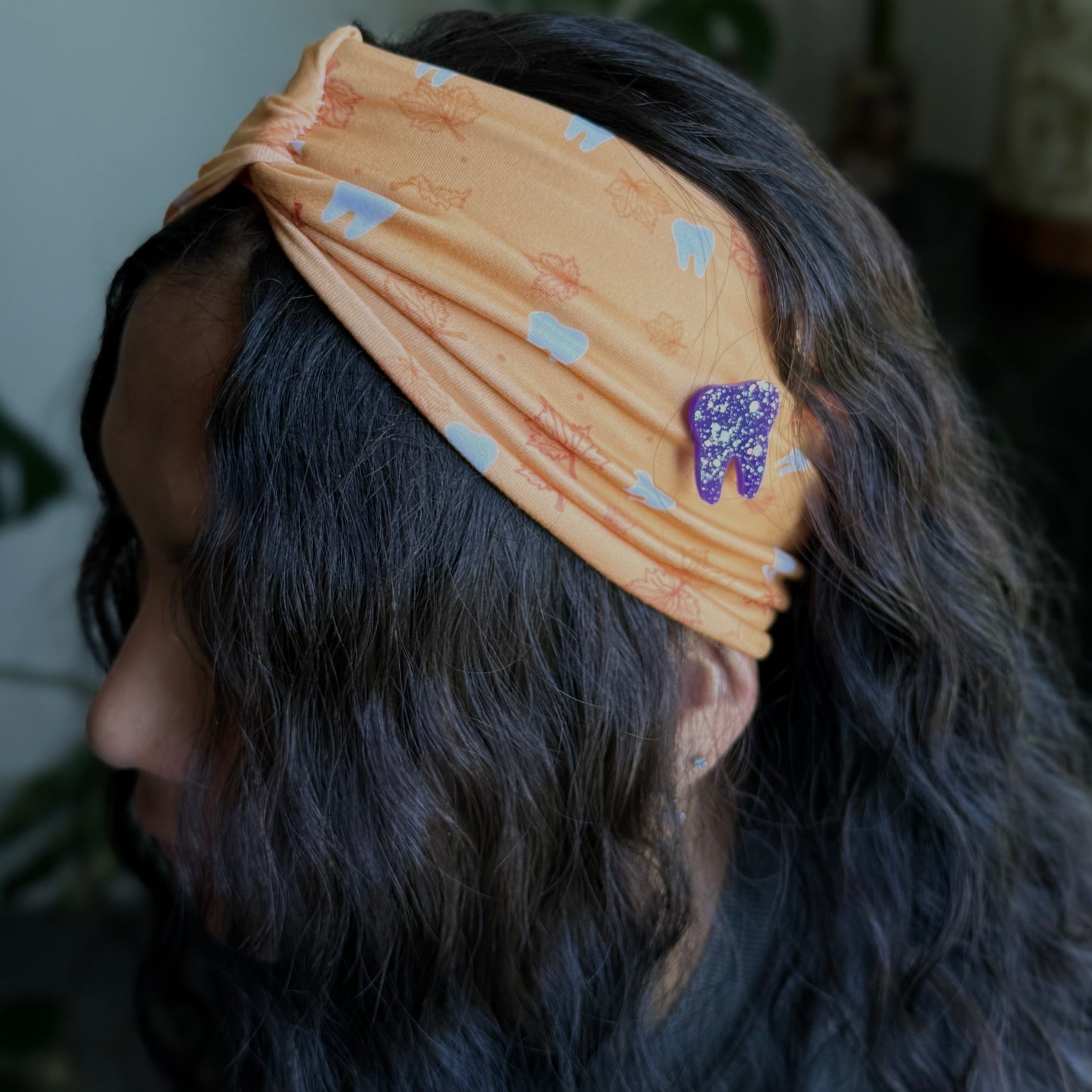 Fallin’ for Smiles Pastel Orange Knotted Headband Buttons NOT Included***