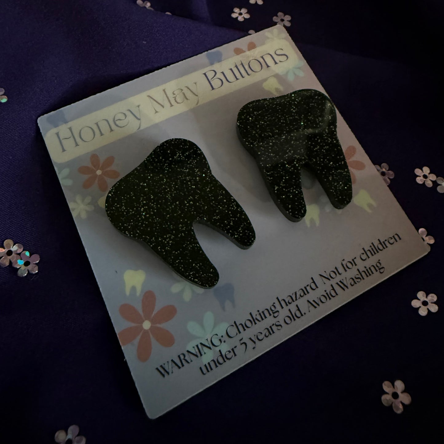 Cavity Crusher Black Confetti Magnetic Buttons