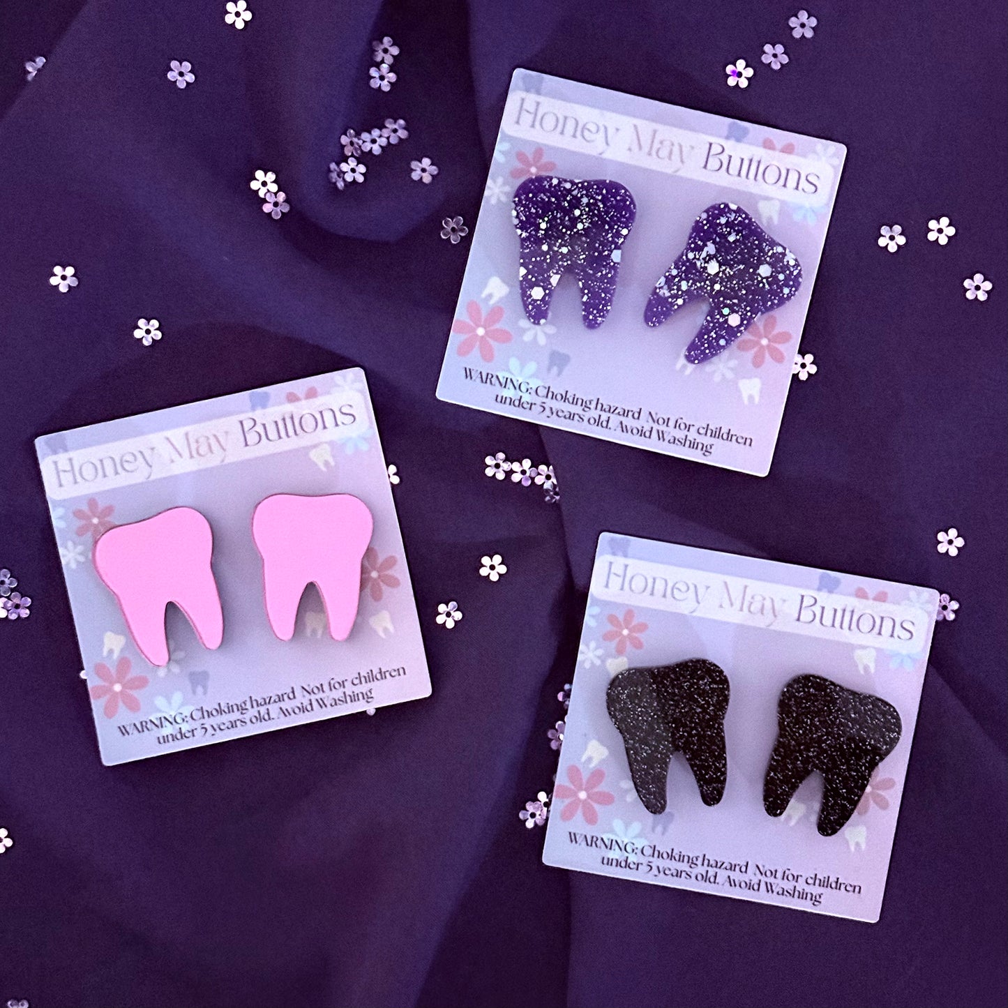 The Tooth Fairy Collection- 3 Magnetic Buttons Pairs- Set