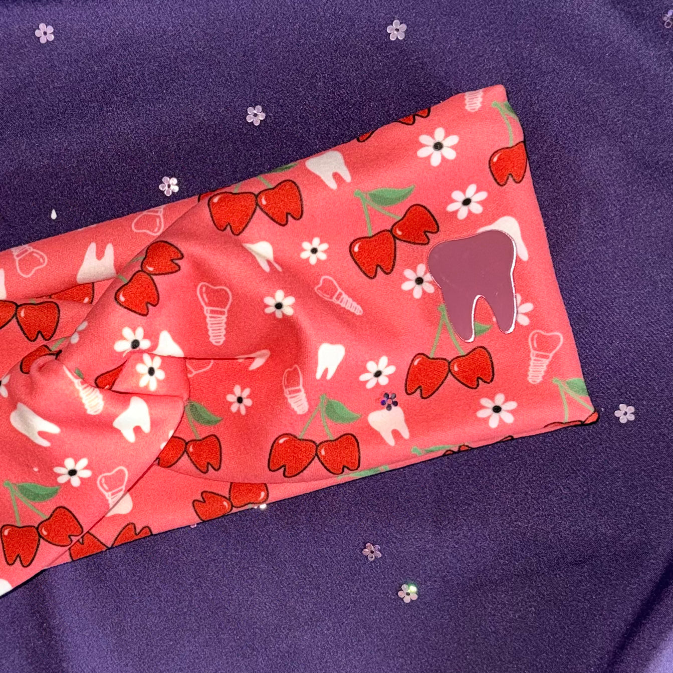 Cherry Teeth Knotted Headbands- Buttons NOT Included***