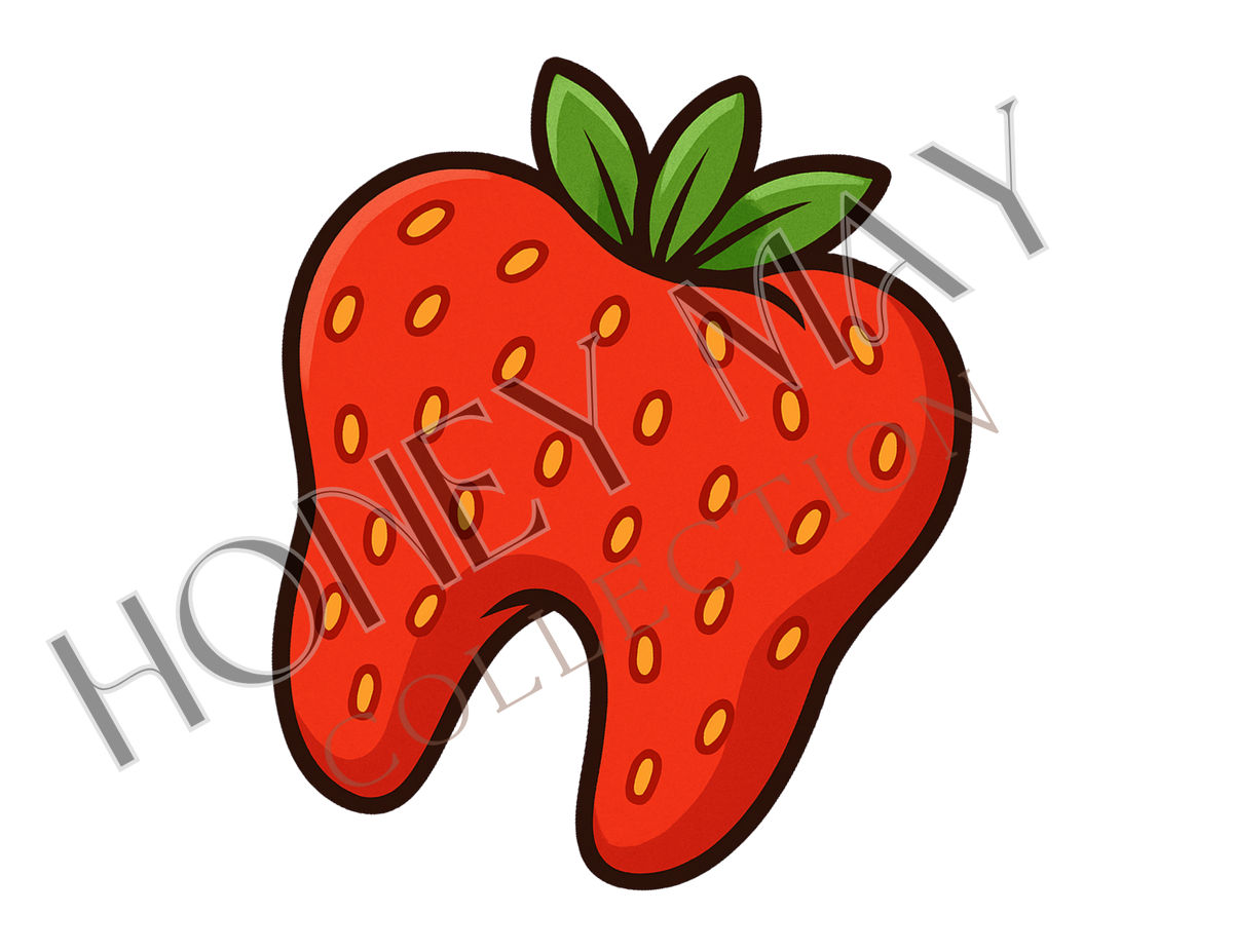 Strawberry Tooth Digital File PNG