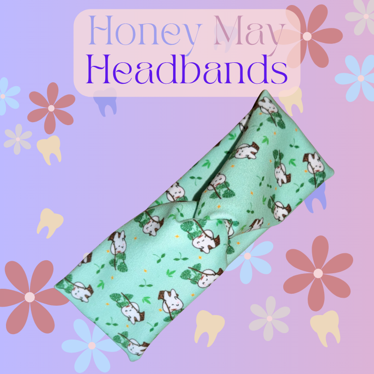 Monstera Molar Plant Knotted Headband - 3 Inch- Buttons NOT included ***