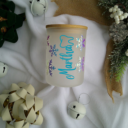 Snowflakes With Name Glass Tumbler