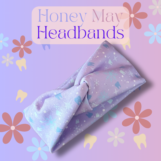 Christmas Snowflake's Knotted Headband- Buttons NOT Included***