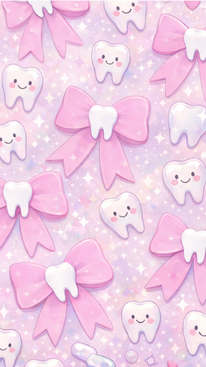 Pink Dental Bow Phone Wallpaper