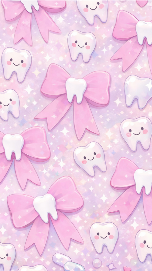 Pink Dental Bow Phone Wallpaper