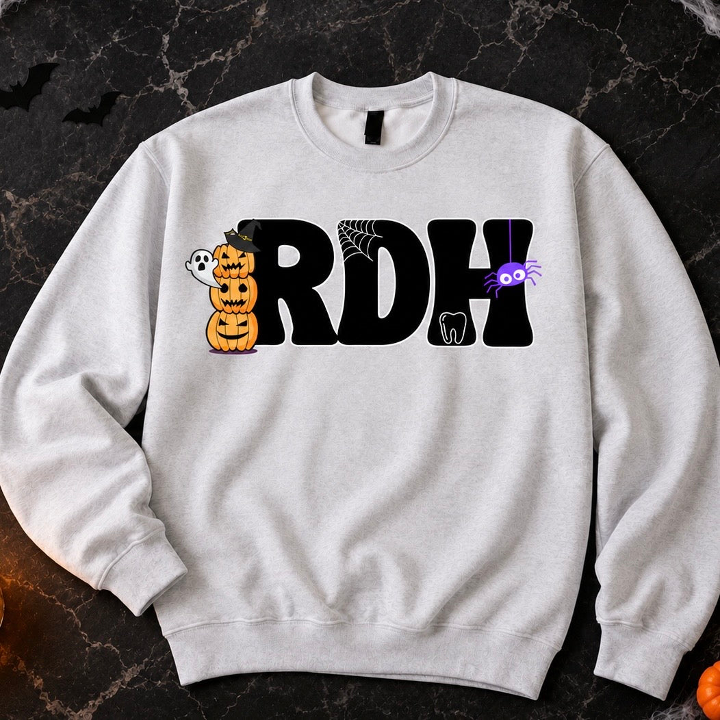 Halloween Letters Crewneck - RDH/RDA/DDS
