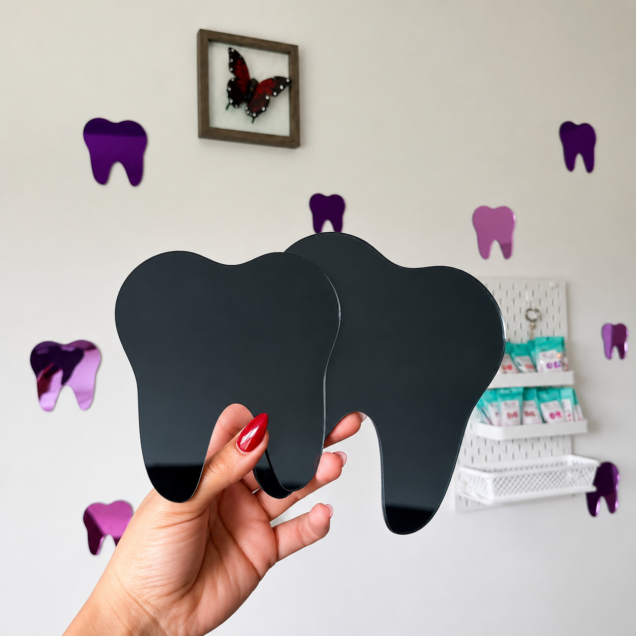 Mini Tooth Mirror Set (2) - Black