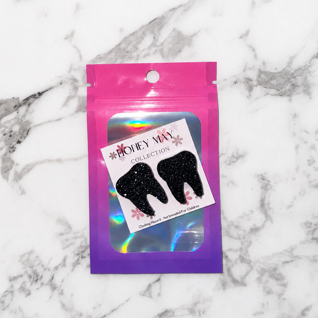 Glitter Black Magnetic Buttons