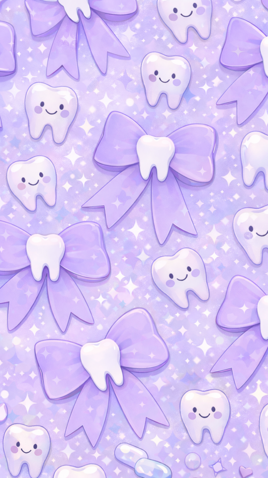 Purple Dental Bow Phone Wallpaper