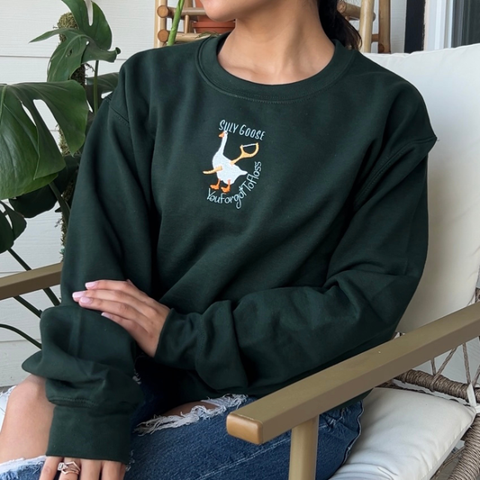 Silly Goose Embroidery Crewneck