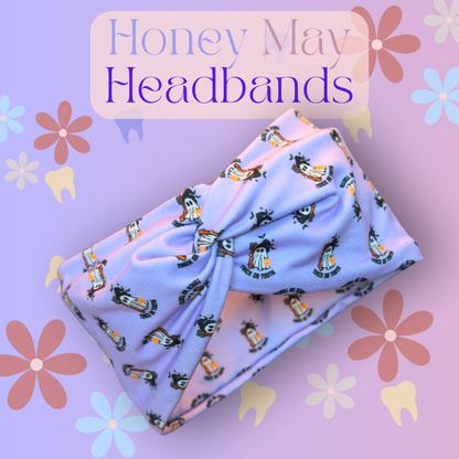 Trick Or Tooth Knotted Headband Buttons NOT Included***