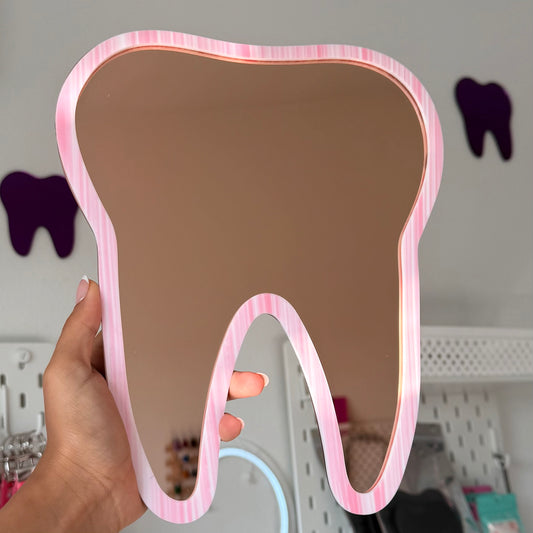 Pink Stripes On Gold Molar 10x8