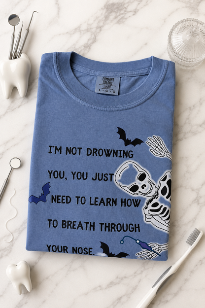 Im Not Drowning You Skeleton Blue Tee