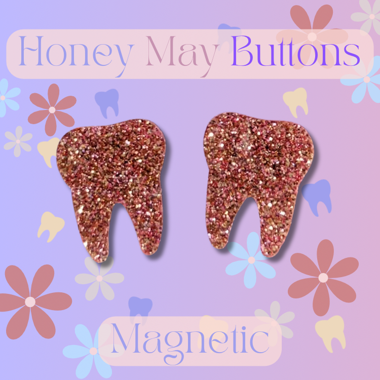 Gold Glitter Magnetic Buttons