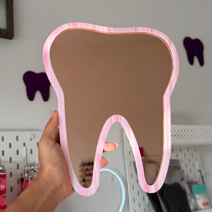 Pink Stripes On Gold Molar 10x8