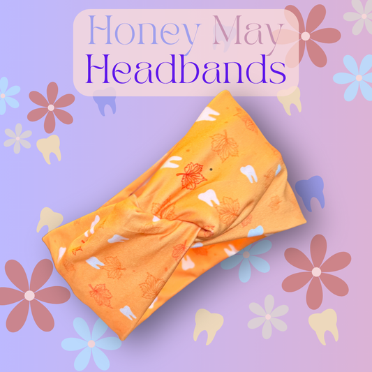 Fallin’ for Smiles Pastel Orange Knotted Headband Buttons NOT Included***