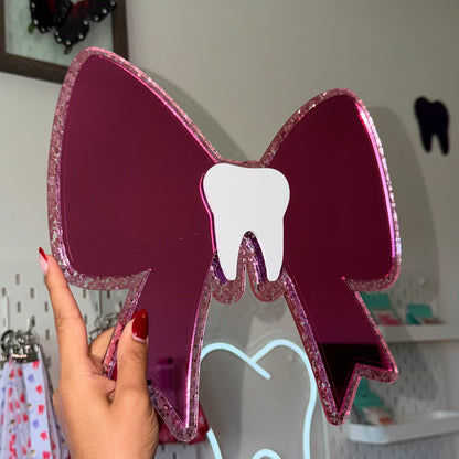 *TESTER** Pink Bow Chunky Pink Border Mirror 10x10 (Copy)