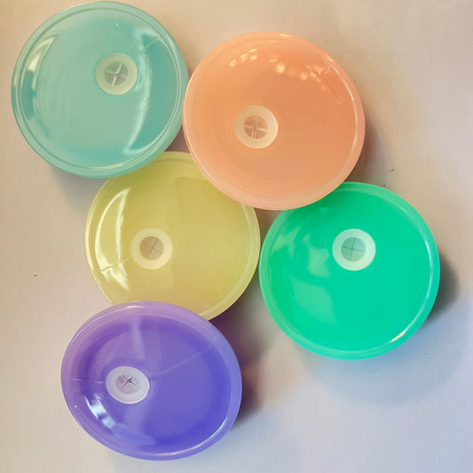 Colored Lid For 16 OZ Glass Cup