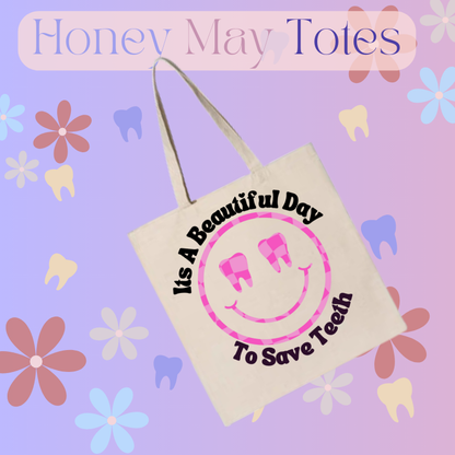 Dental Tote Bags- Sand Color- Pick Your Design