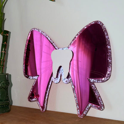 *TESTER** Pink Bow Chunky Pink Border Mirror 10x10 (Copy)
