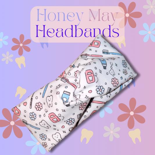Dental Daydream Headbands- 4 Inch- Buttons NOT Included***