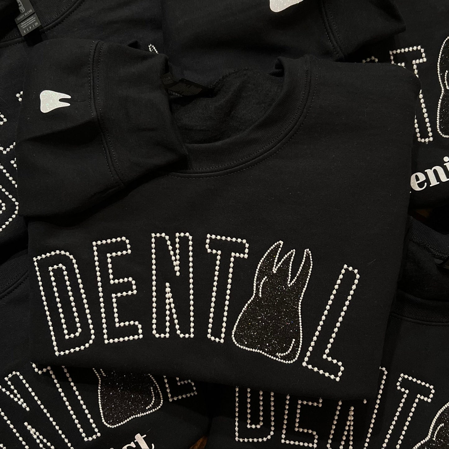White DENTAL/ Black Molar Crewneck