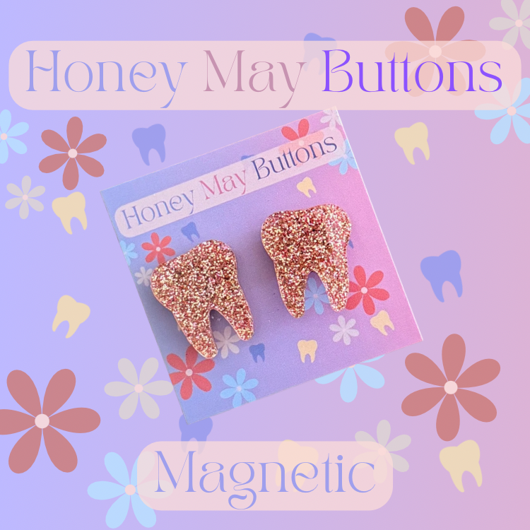 Gold Glitter Magnetic Buttons