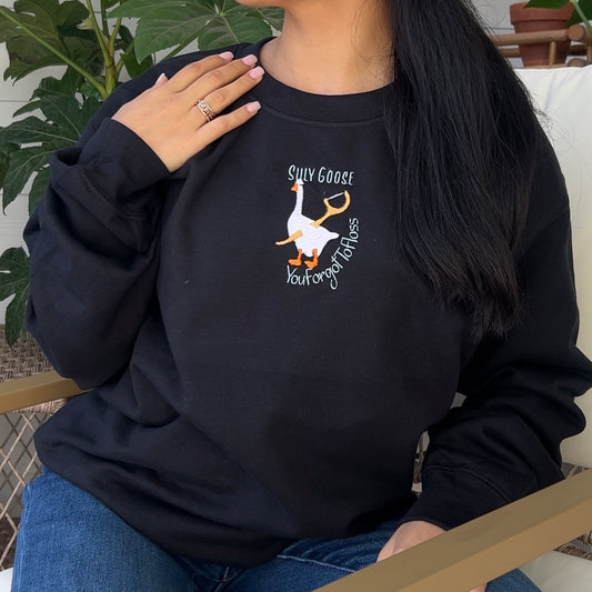 Last Call-  Silly Goose FULL Embroidery sweater