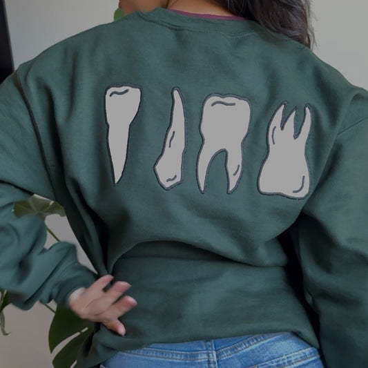 X-ray Glitter Teeth Embroidery Crewneck