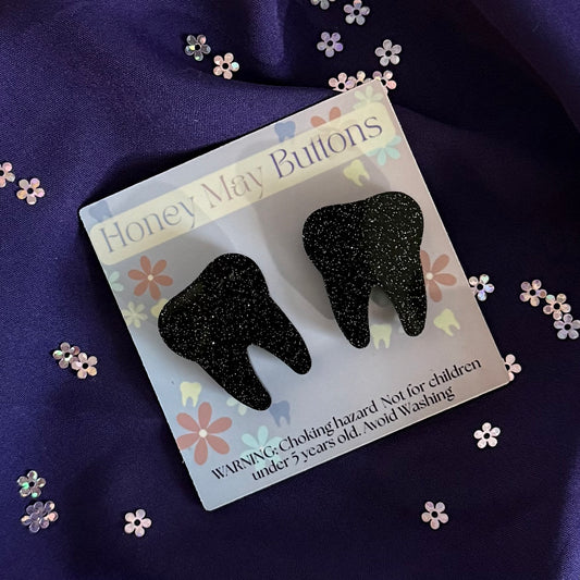 Cavity Crusher Black Confetti Magnetic Buttons