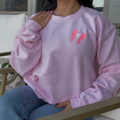 Pink Tooth Bow Crewneck premade