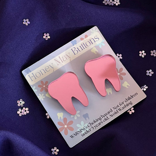 Pink Mirror My Smile Magnetic Buttons
