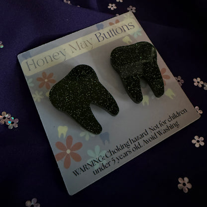 Cavity Crusher Black Confetti Magnetic Buttons