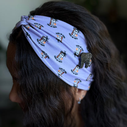Trick Or Tooth Knotted Headband Buttons NOT Included***