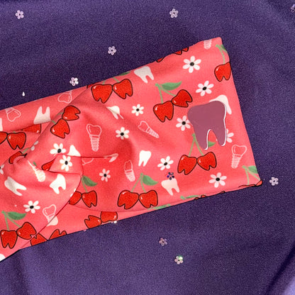 Cherry Teeth Knotted Headbands- Buttons NOT Included***