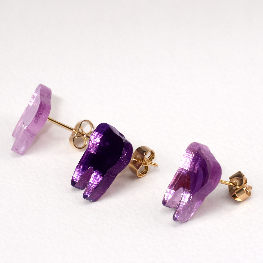 Glitter RoseGold Tooth Earrings - 1 Pairs
