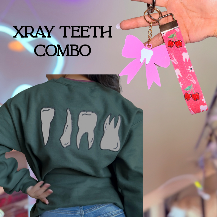 Xray Teeth Sweater/ Wristlet Combo