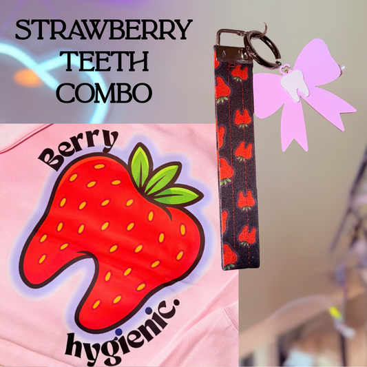 Berry Hygienic Sweater With Tooth Wristlet & Jumbo Sticker