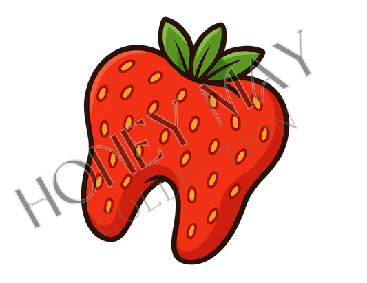 Strawberry Tooth Digital File PNG